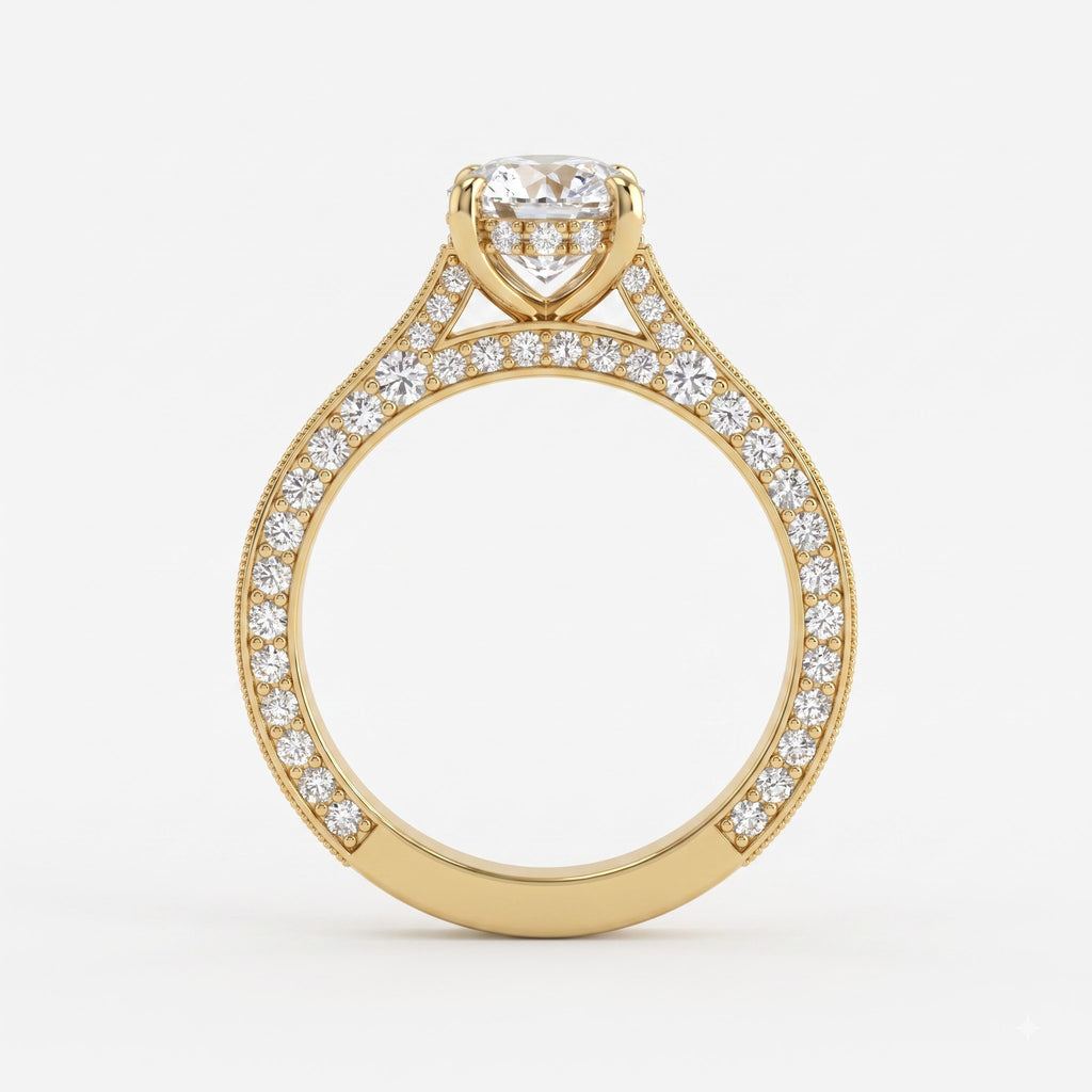 The Aurelia Pear Diamond Hidden Halo Ring