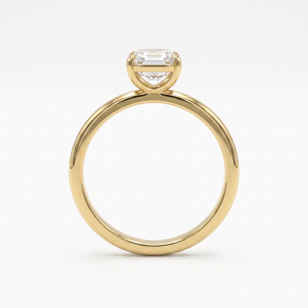Aurelia Asscher Cut Diamond Solitaire Engagement Ring
