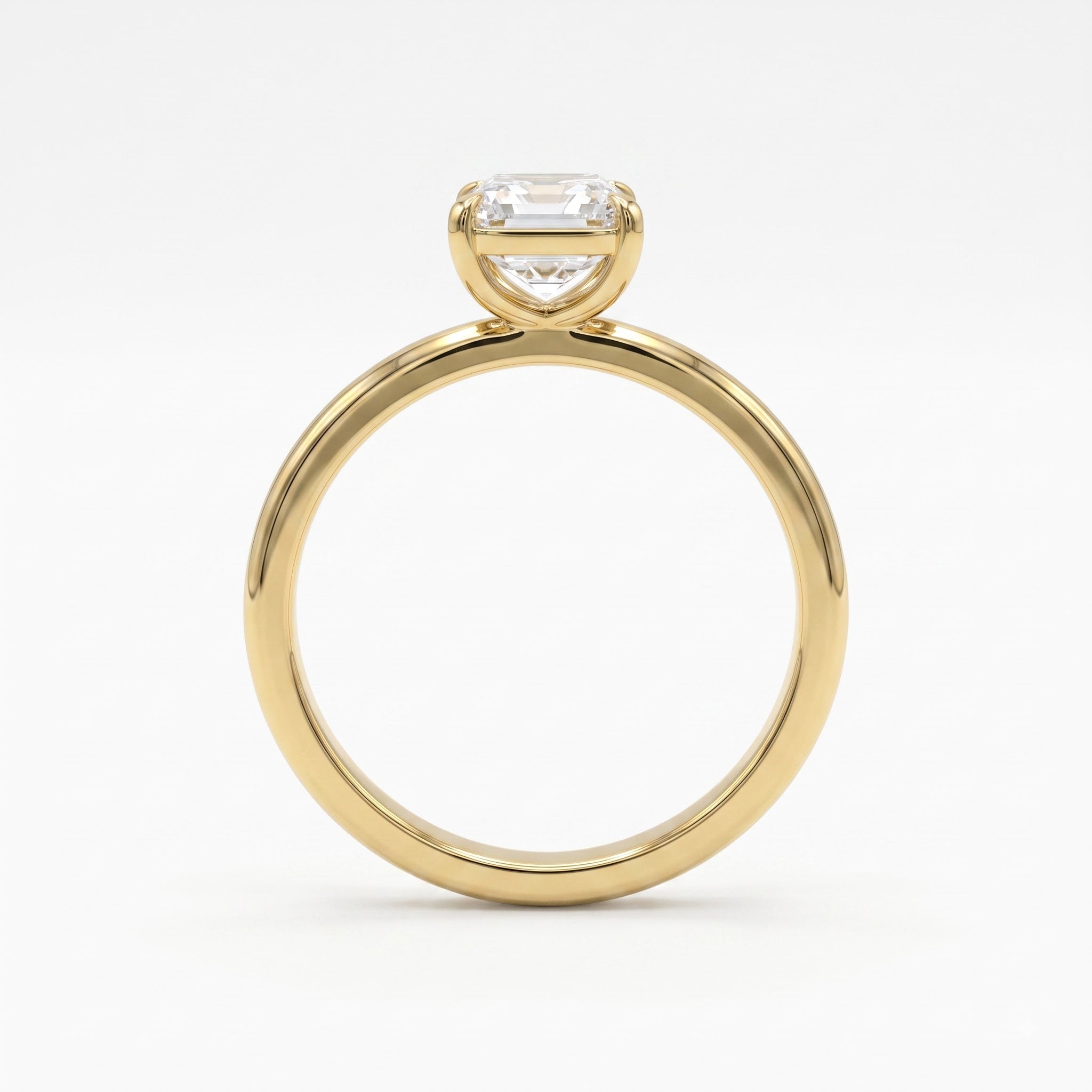 Aurelia Asscher Cut Diamond Solitaire Engagement Ring