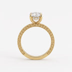 Evelyn Vintage Filigree Emerald Diamond Hidden Halo Ring
