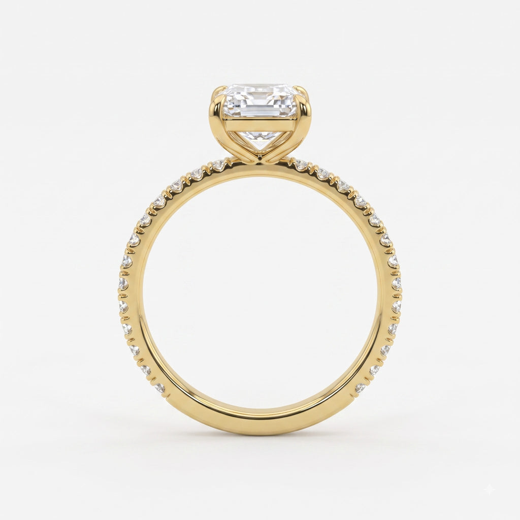Emerald Cut Lab Grown Diamond Engagement Ring