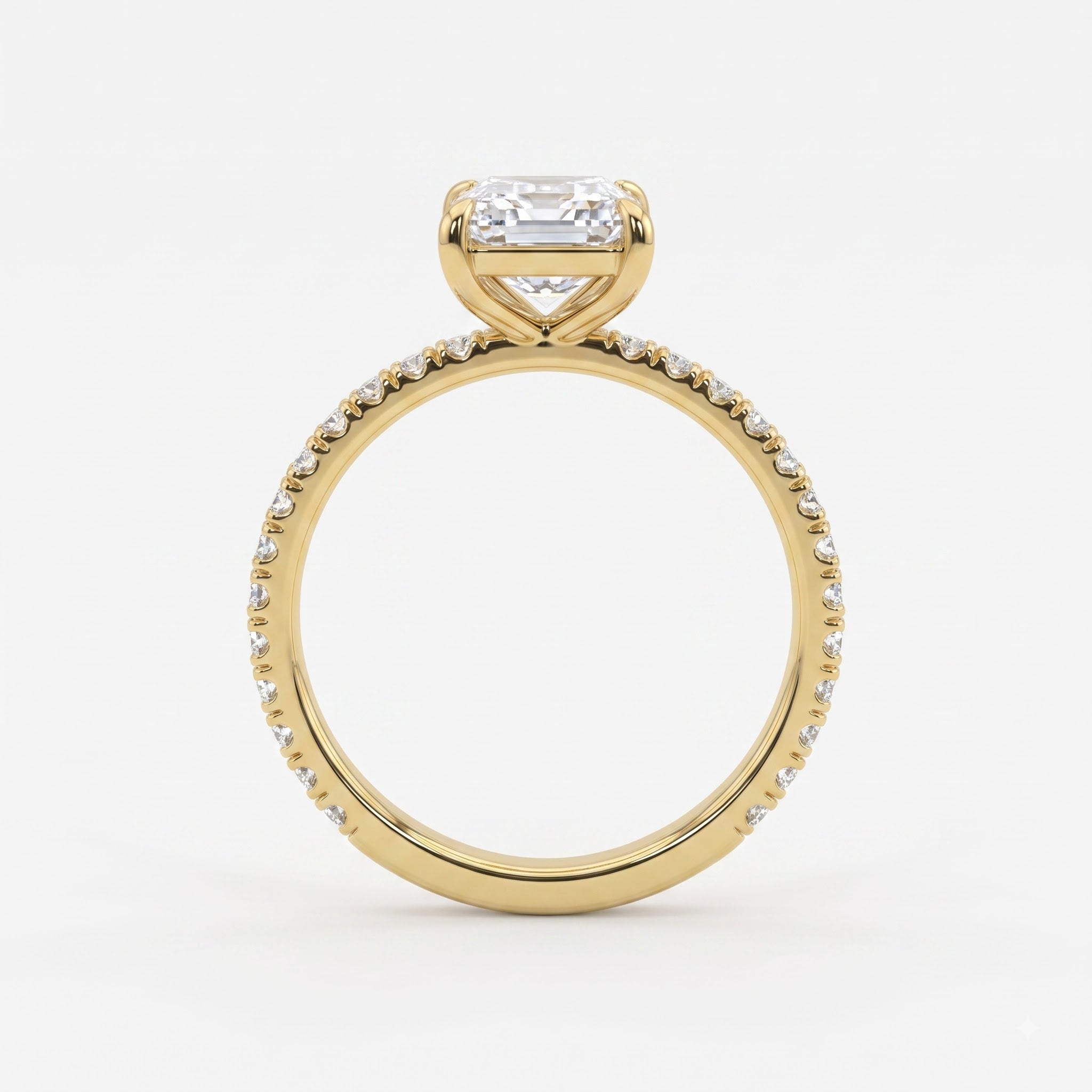 Emerald Cut Lab Grown Diamond Engagement Ring