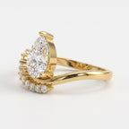 Celestine Aurielle Radiance Pear Diamond Side Stone Ring