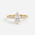 Elegant marquise-cut diamond Side Stone engagement ring