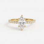 Elegant marquise-cut diamond Side Stone engagement ring