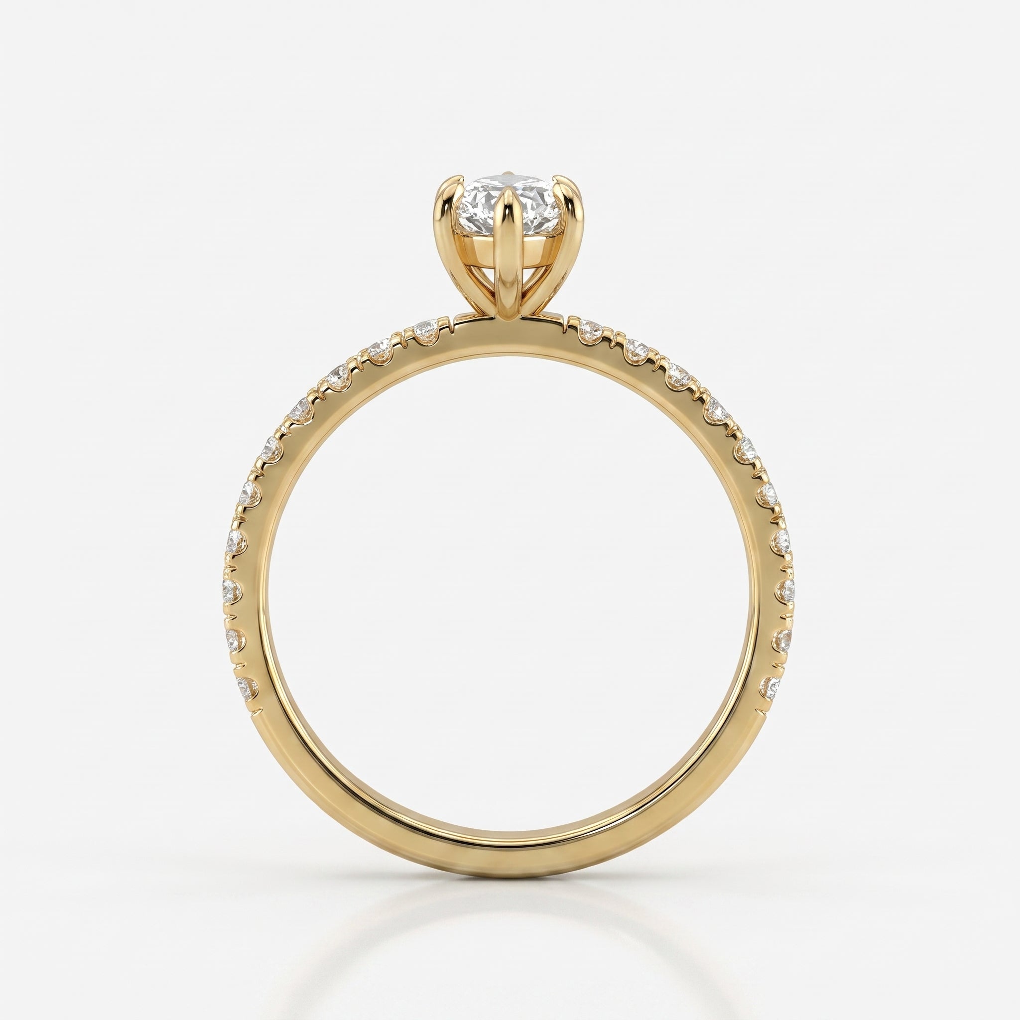Elegant marquise-cut diamond Side Stone engagement ring