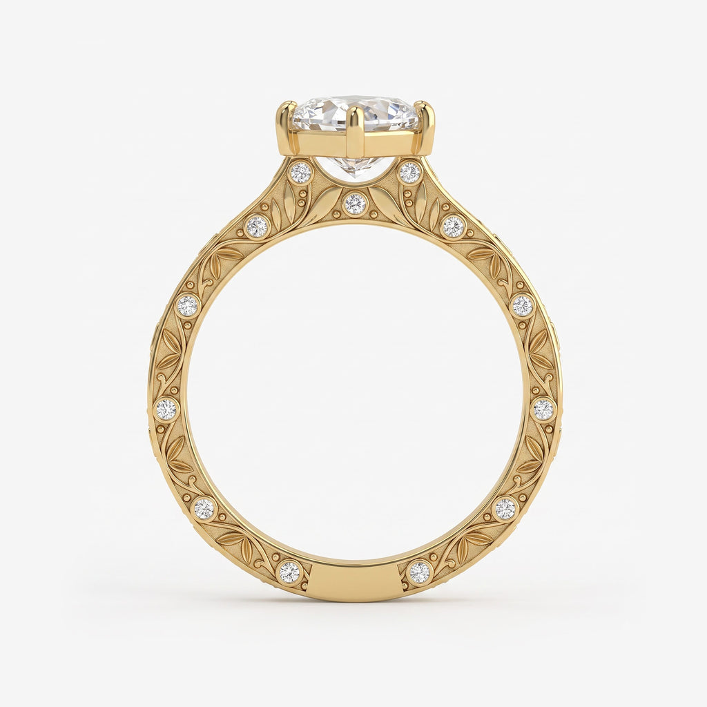 Élan Fleur Dutch Marquise Diamond Botanical Vintage Ring