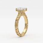 Élan Aurelia Fleur Long Cushion Diamond Vintage Ring
