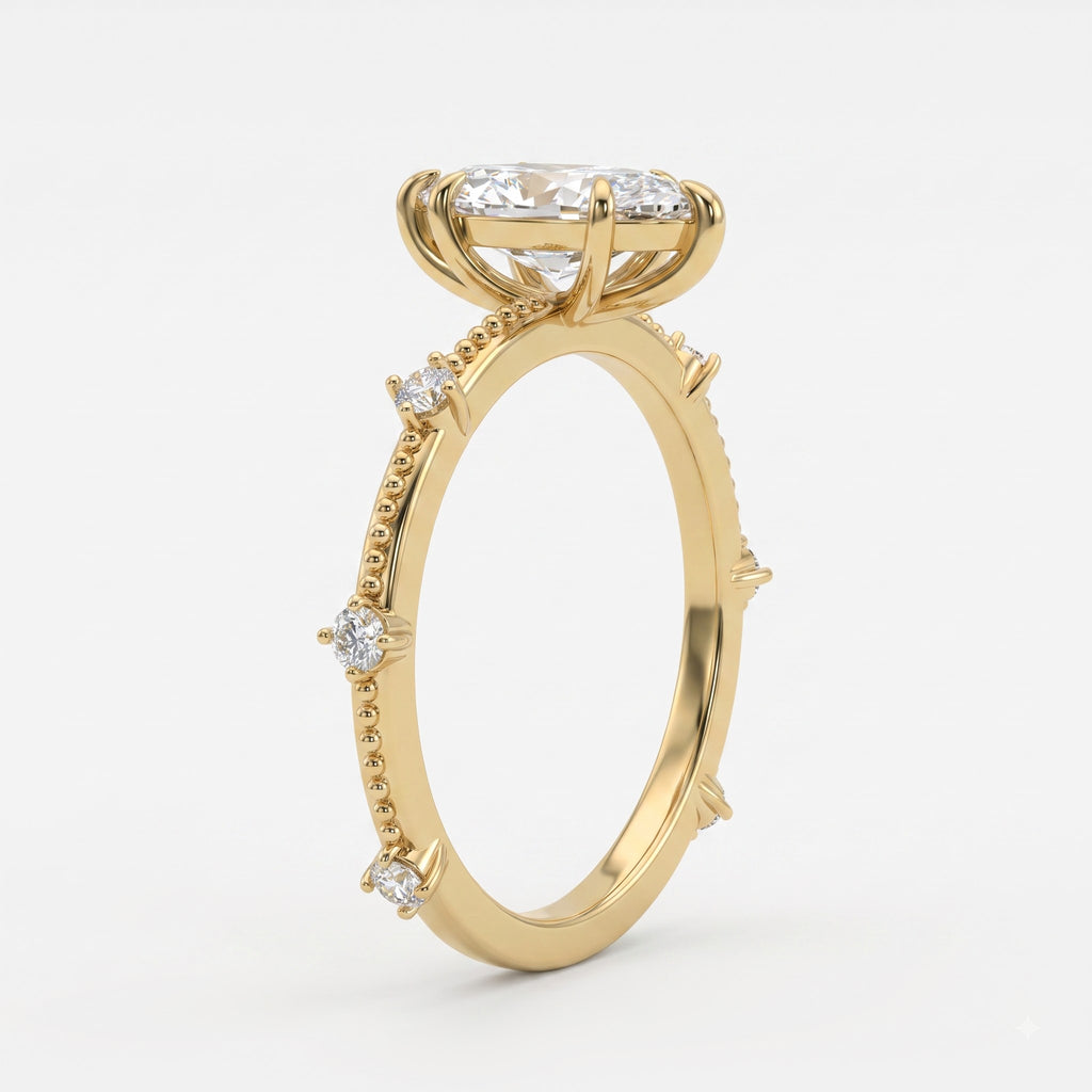 The Royal Marquise Diamond Radiance side stone Ring