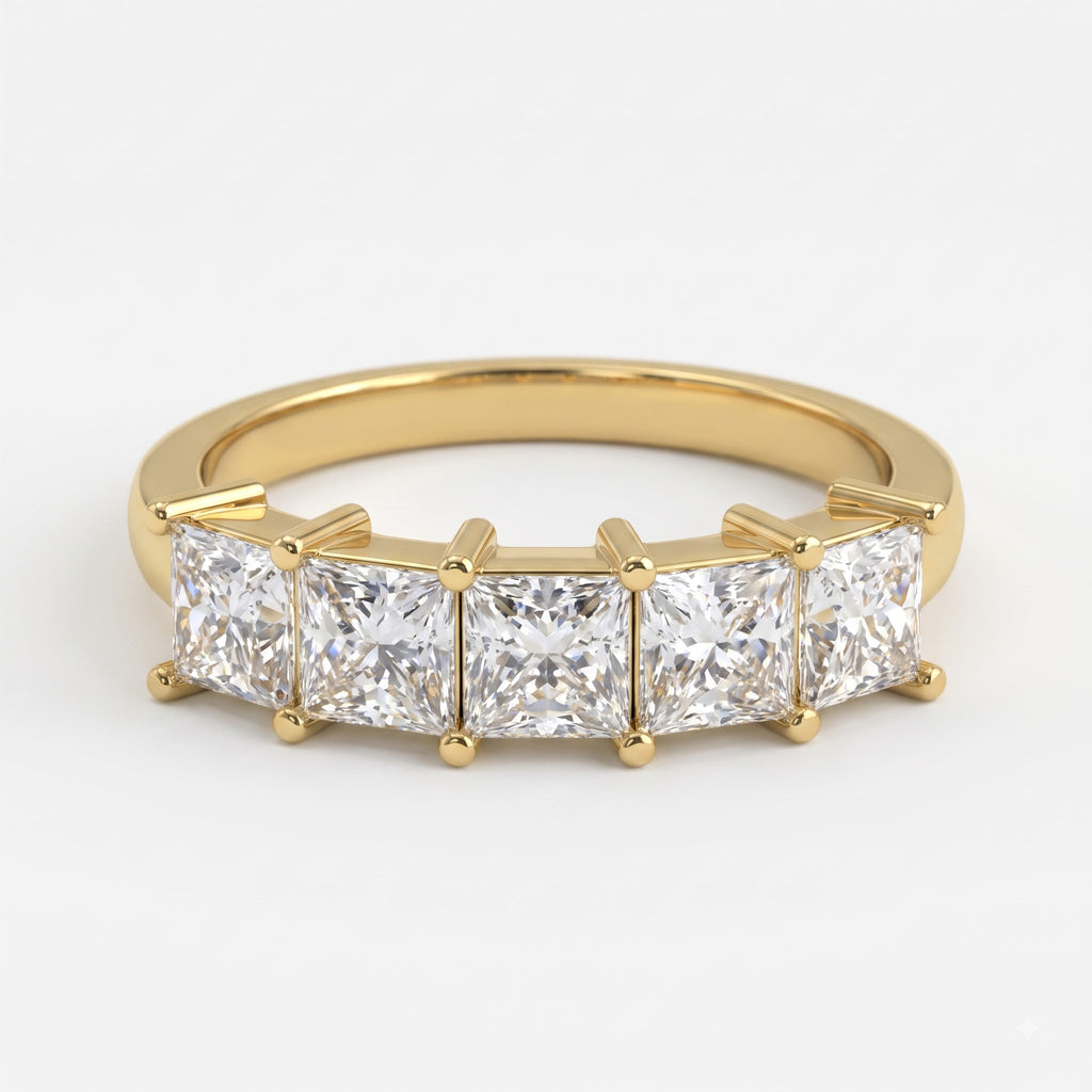 Modern Princess Cut Diamond Eternity Ring