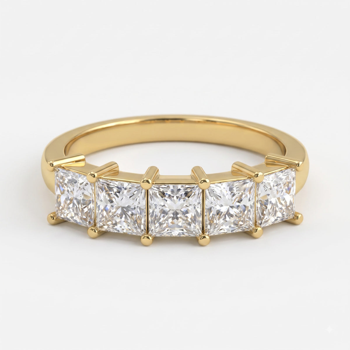 Modern Princess Cut Diamond Eternity Ring