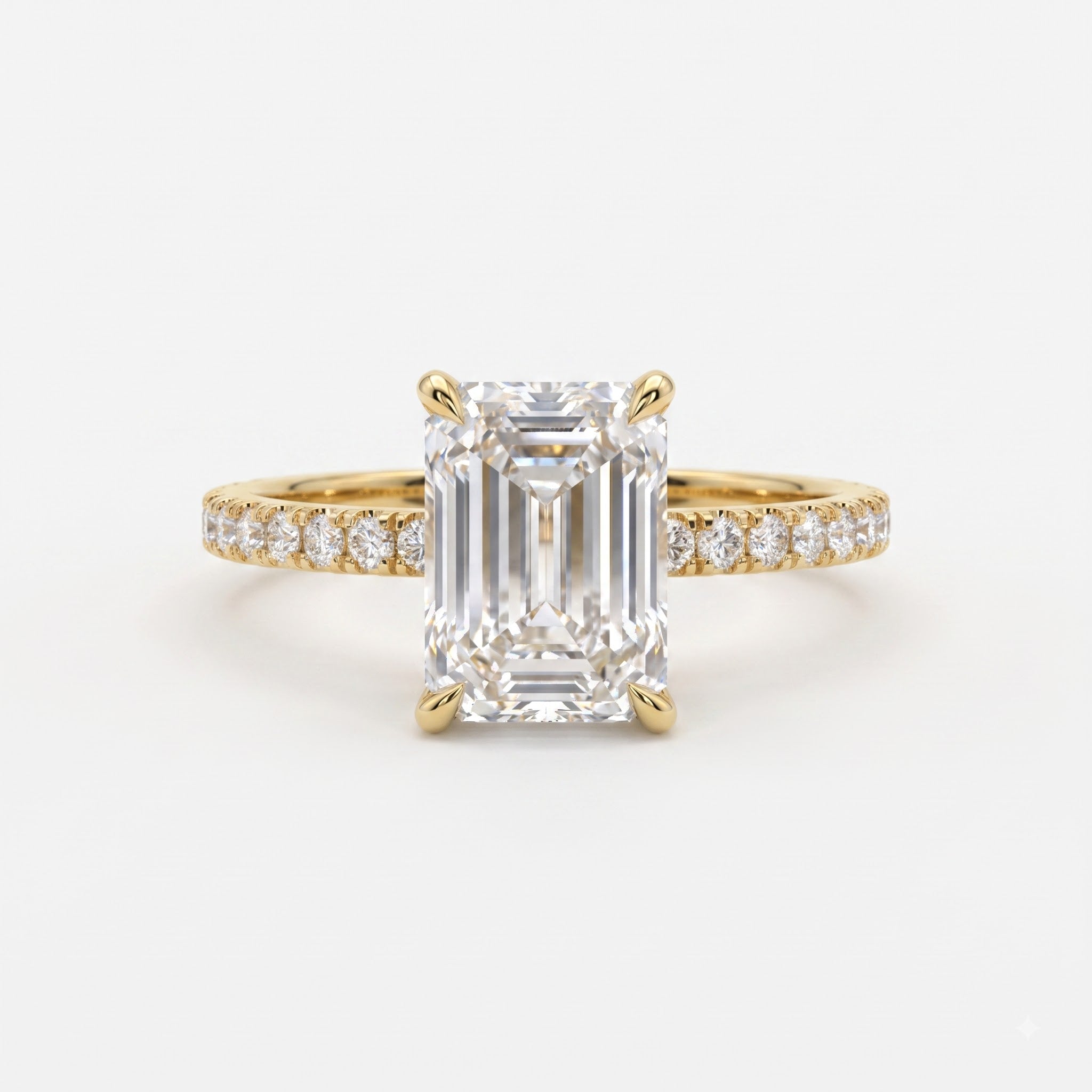 Emerald Cut Lab Grown Diamond Engagement Ring