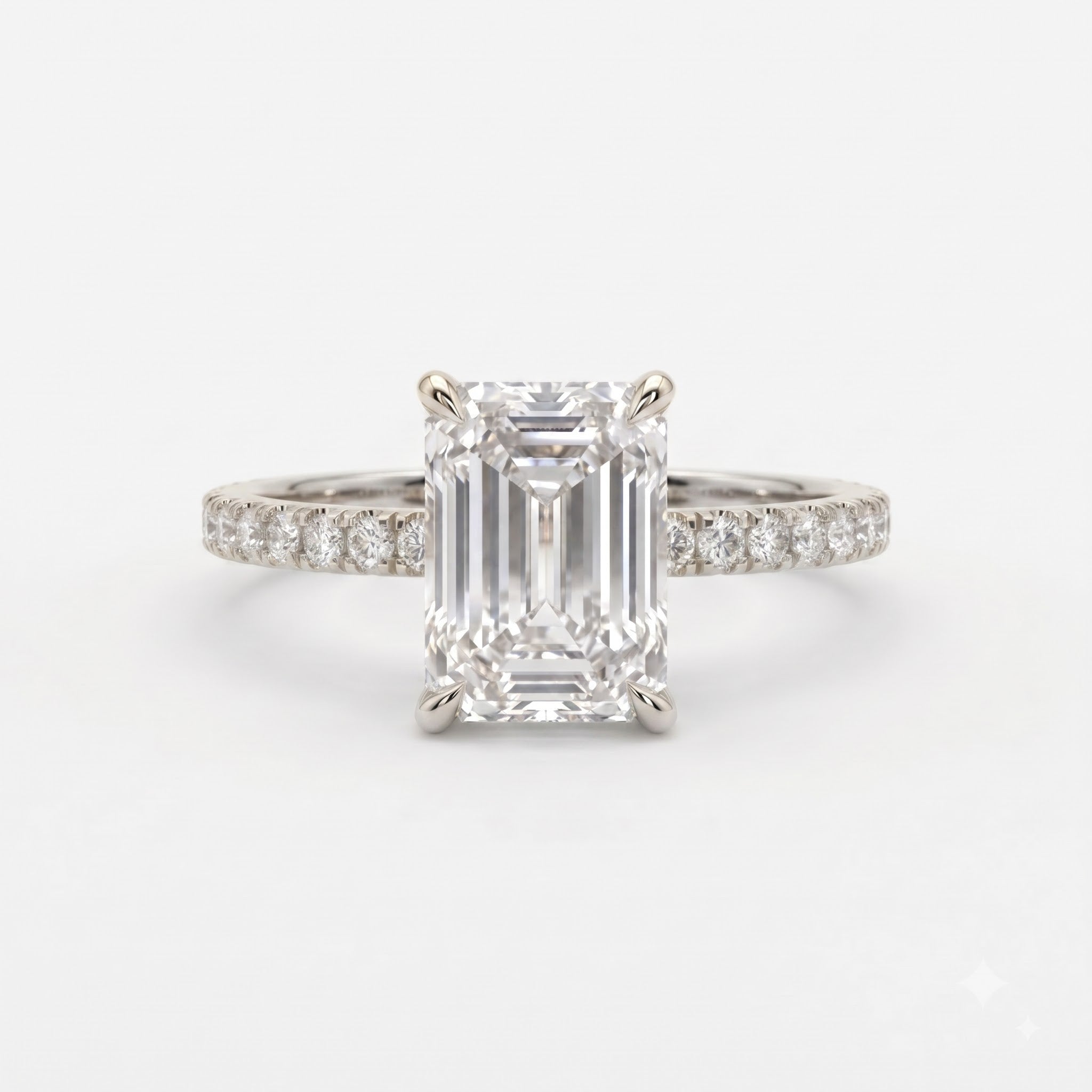 Emerald Cut Lab Grown Diamond Engagement Ring