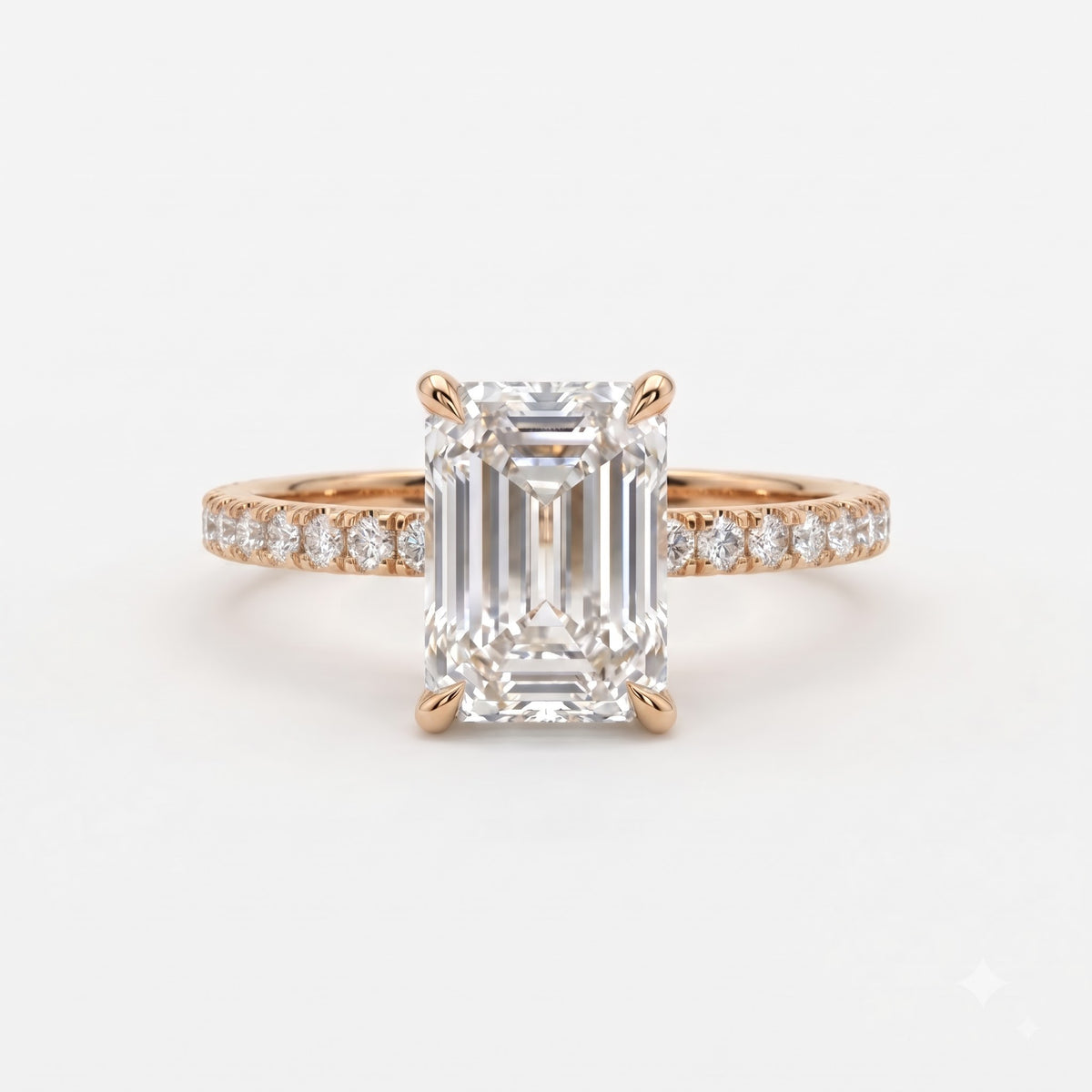 Emerald Cut Lab Grown Diamond Engagement Ring