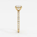 Modern Luxury Round Cut Diamond Pavé Setting Engagement Ring