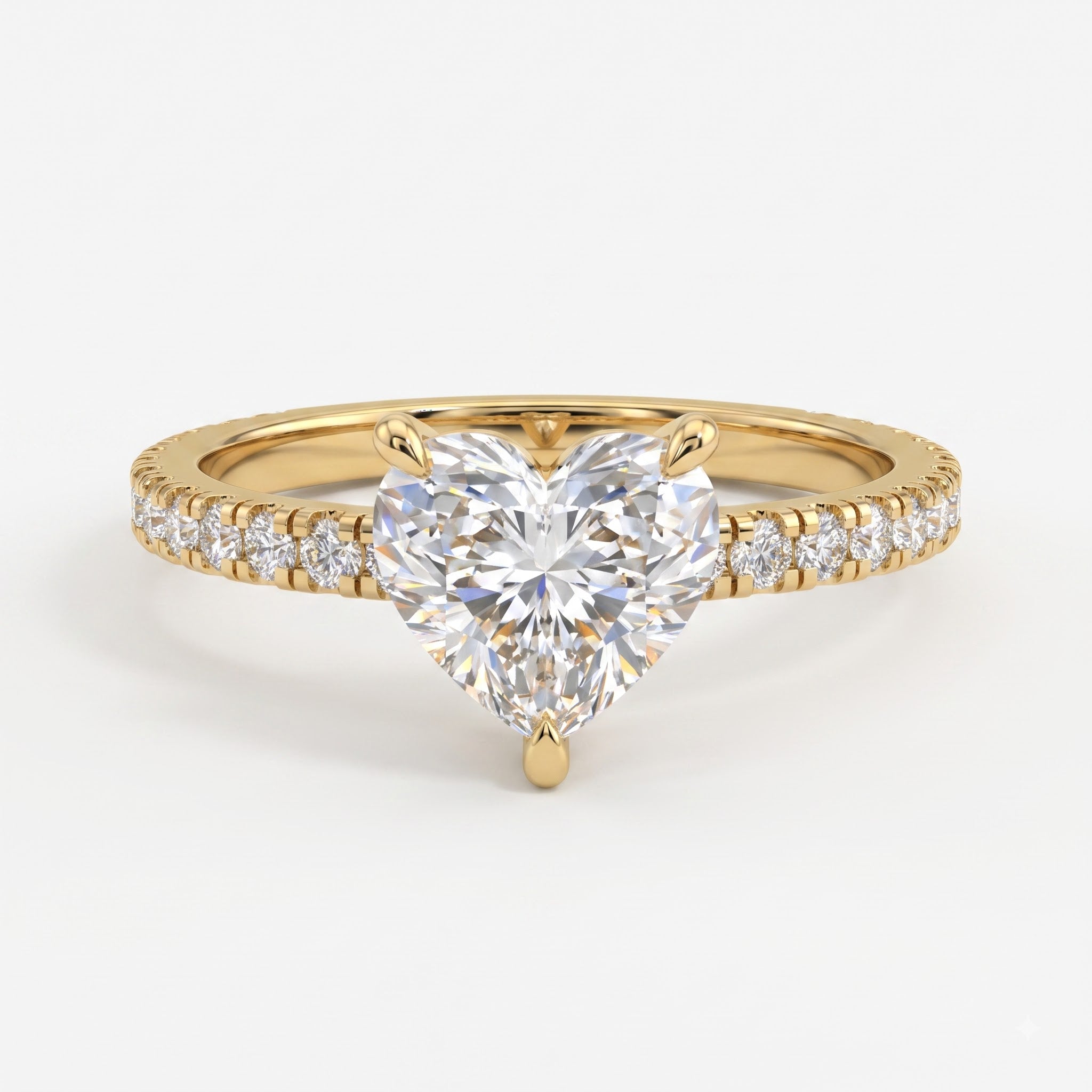 Eternal Heart Diamond Pave Setting Engagement Ring