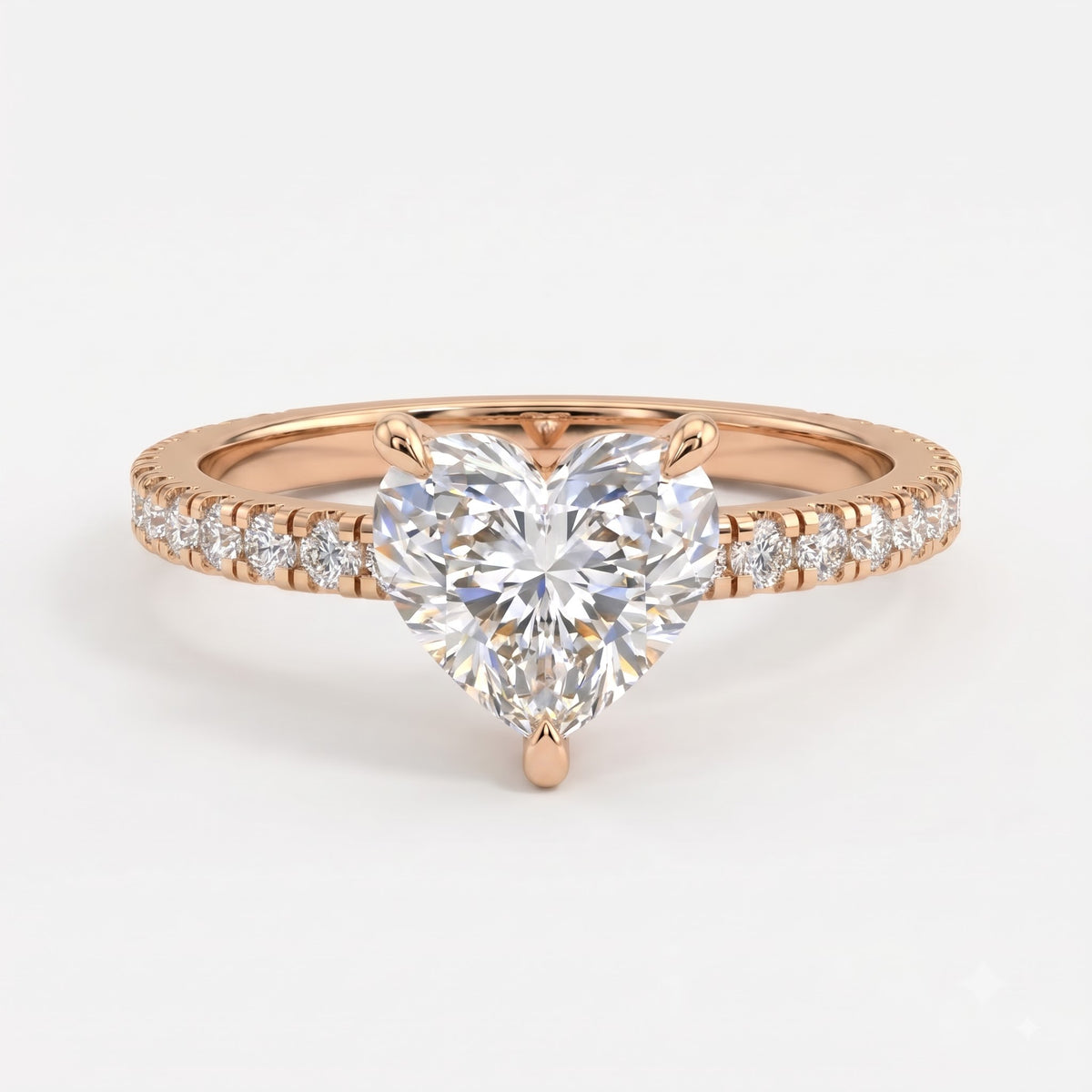 Eternal Heart Diamond Pave Setting Engagement Ring