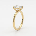 Modern heirloom luxury Emerald Cut Diamond Solitaire Ring
