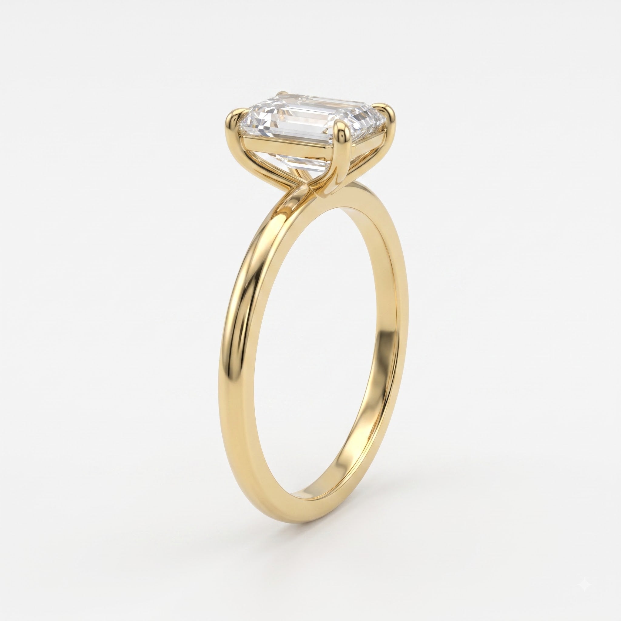 Modern heirloom luxury Emerald Cut Diamond Solitaire Ring