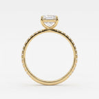 Modern Ascher Cut Lab Diamond Solitaire Engagement Ring