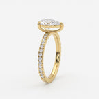 Modern Luxury Pear Cut Lab Grown Diamond Engagement Ring