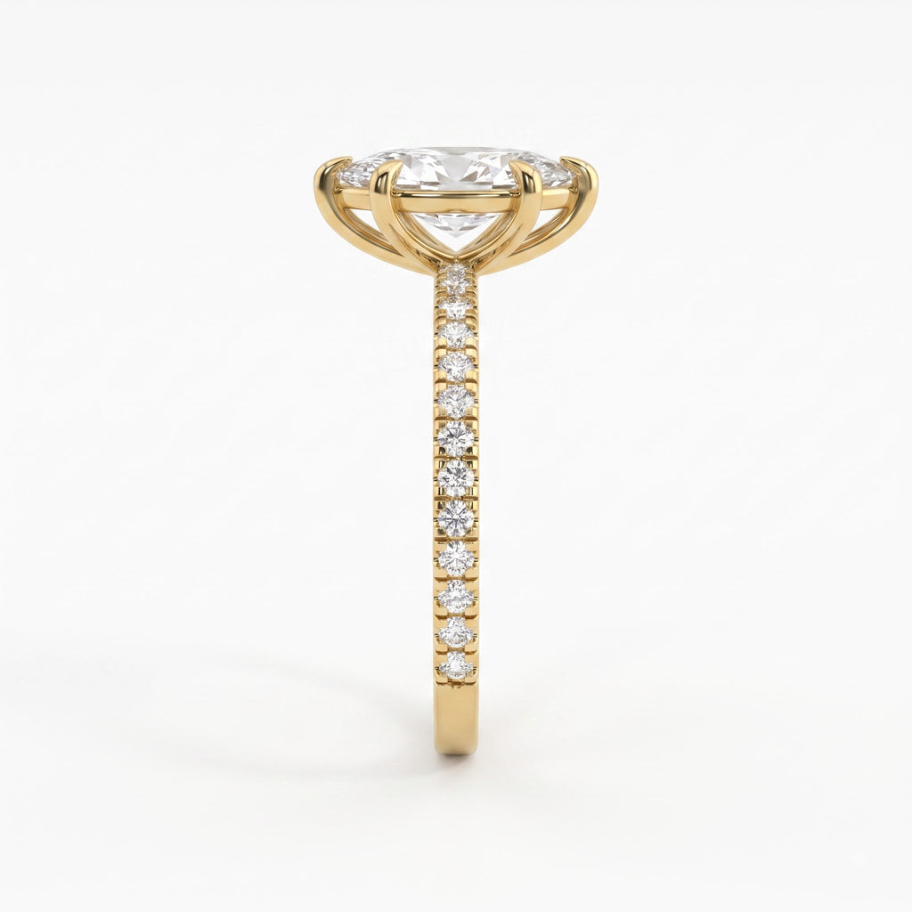 Modern Marquise Cut Lab Grown Diamond Engagement Ring