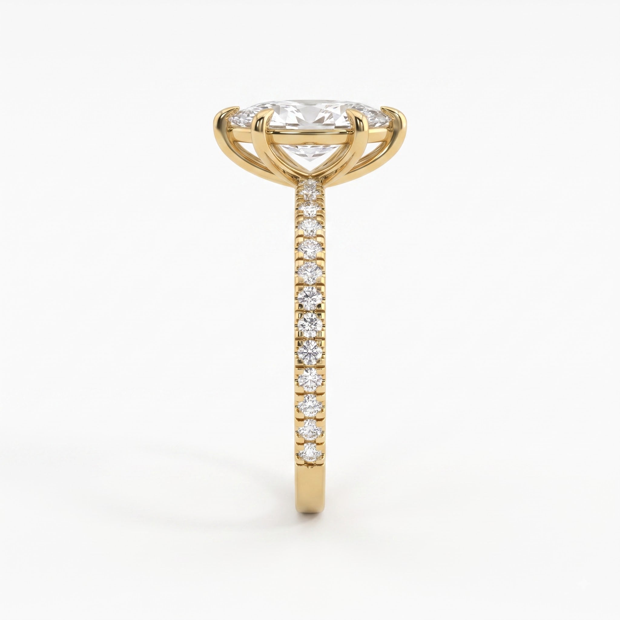 Modern Marquise Cut Lab Grown Diamond Engagement Ring