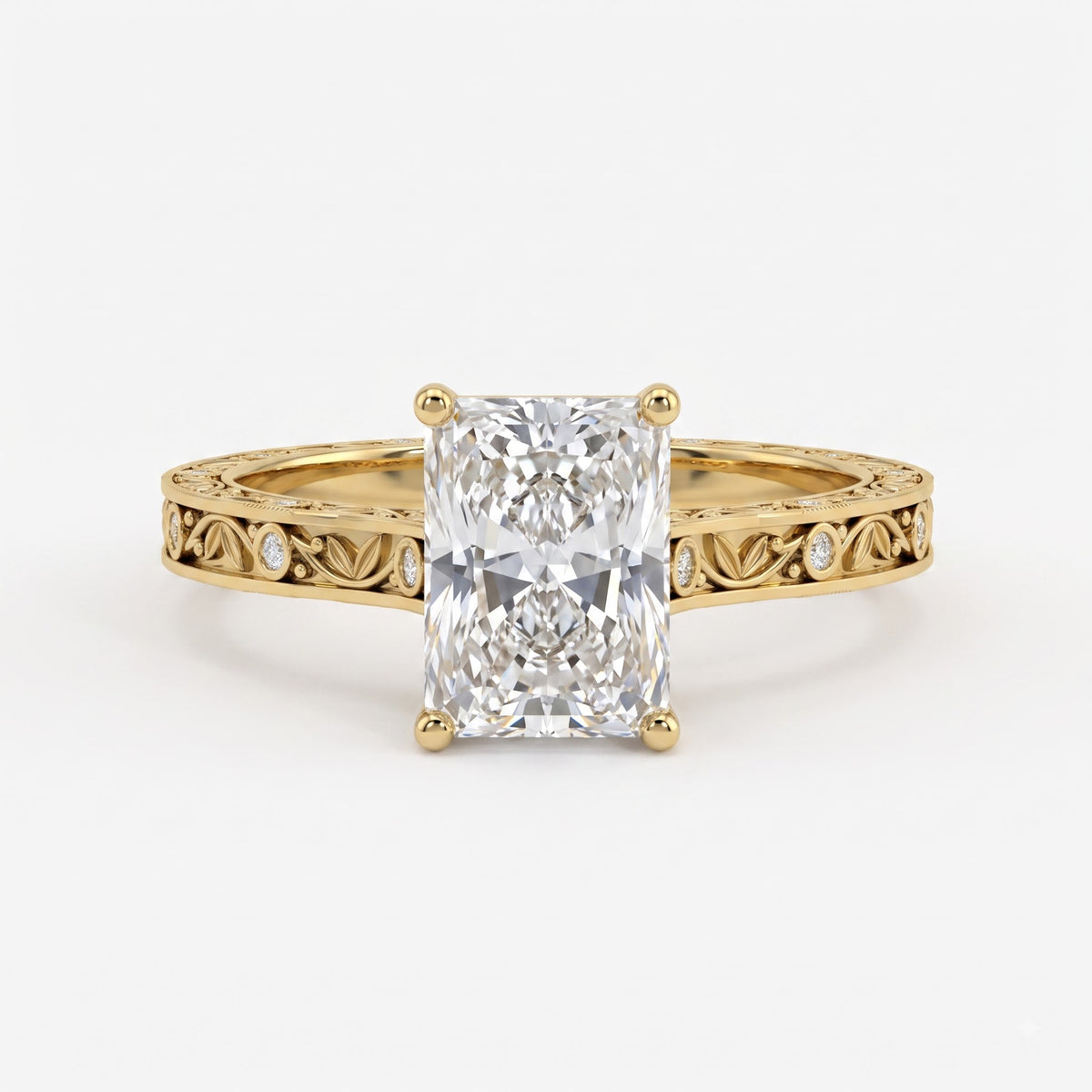 Eternal Radiance Luxe Radiant-Cut Diamond Vintage Ring