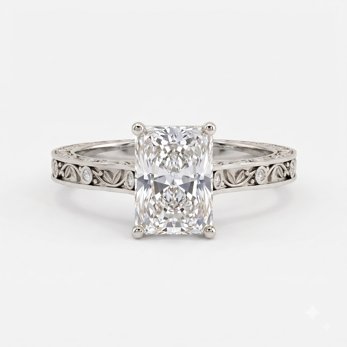 Eternal Radiance Luxe Radiant-Cut Diamond Vintage Ring