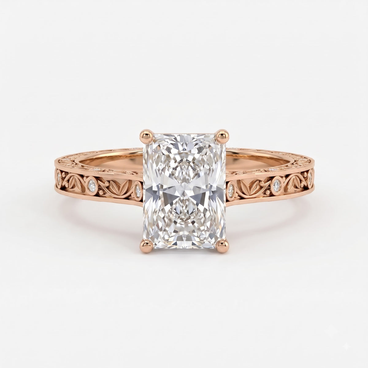 Eternal Radiance Luxe Radiant-Cut Diamond Vintage Ring