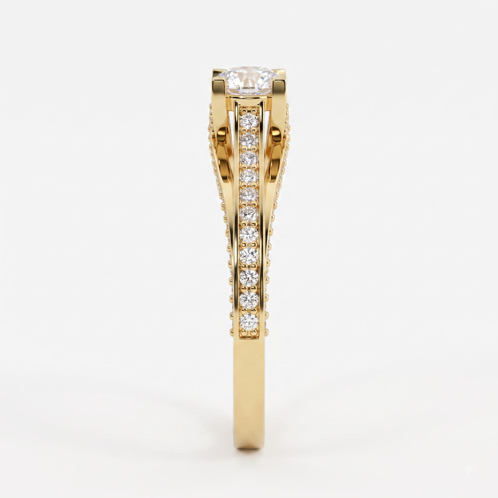 Lumière Grace Round Diamond Hidden halo Ring