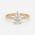 Modern Luxury Pear Cut Lab Grown Diamond Engagement Ring