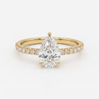 Modern Luxury Pear Cut Lab Grown Diamond Engagement Ring