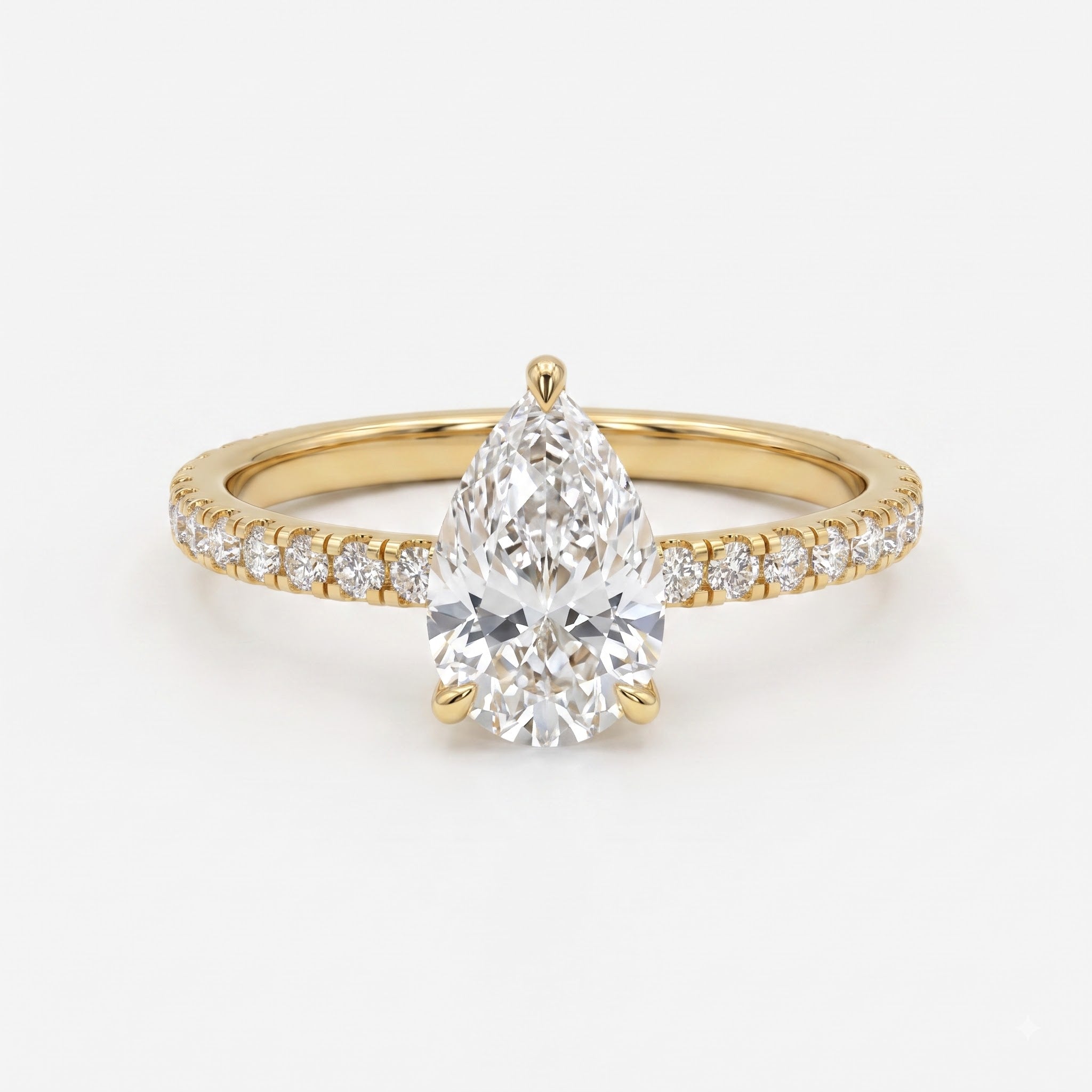 Modern Luxury Pear Cut Lab Grown Diamond Engagement Ring