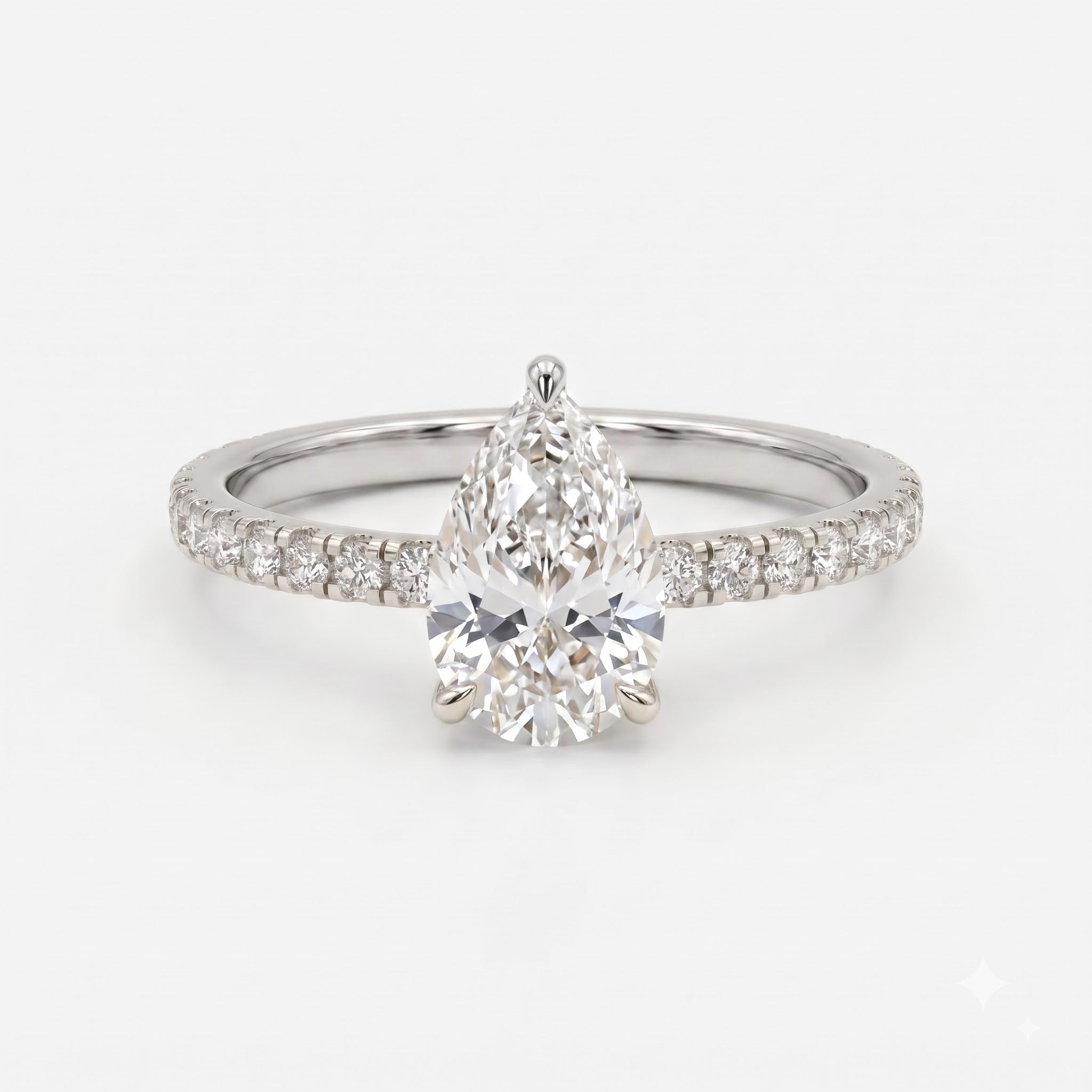 Modern Luxury Pear Cut Lab Grown Diamond Engagement Ring