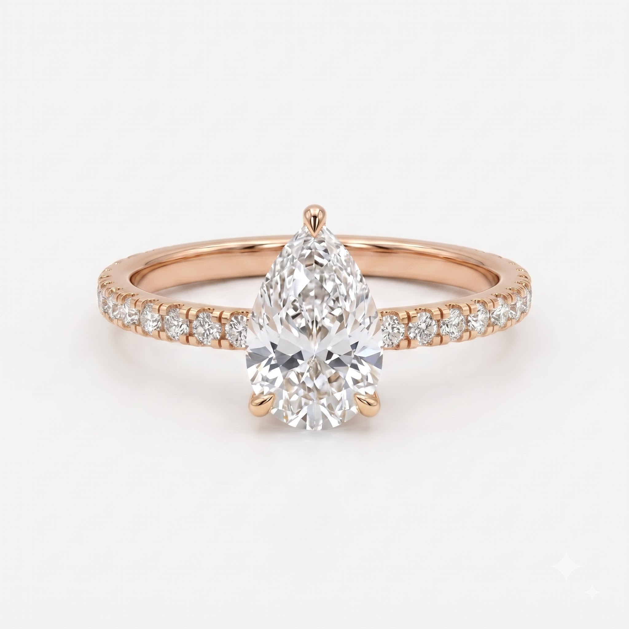 Modern Luxury Pear Cut Lab Grown Diamond Engagement Ring