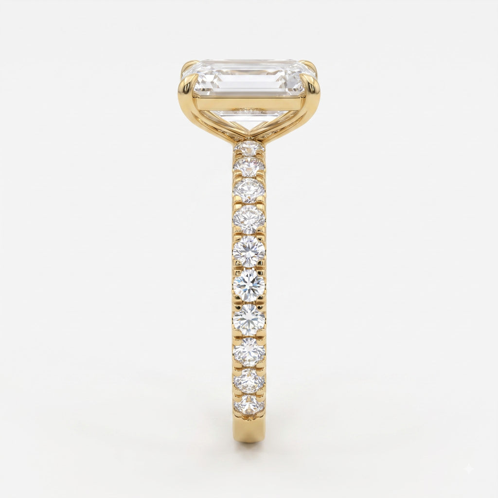 Emerald Cut Lab Grown Diamond Engagement Ring