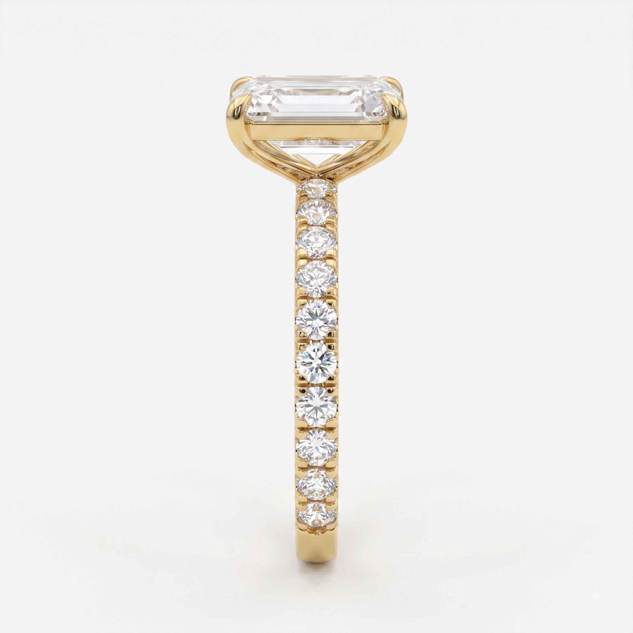 Emerald Cut Lab Grown Diamond Engagement Ring