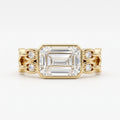 Elegance Statement Emerald-cut diamond Side Stone ring