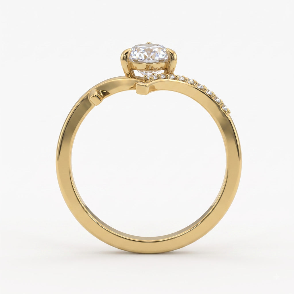 Eternal Sparkle Pear Diamond Side Stone Ring