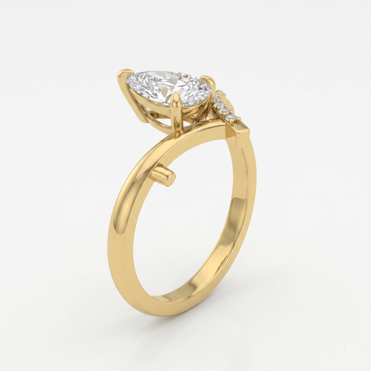 Eternal Sparkle Pear Diamond Side Stone Ring