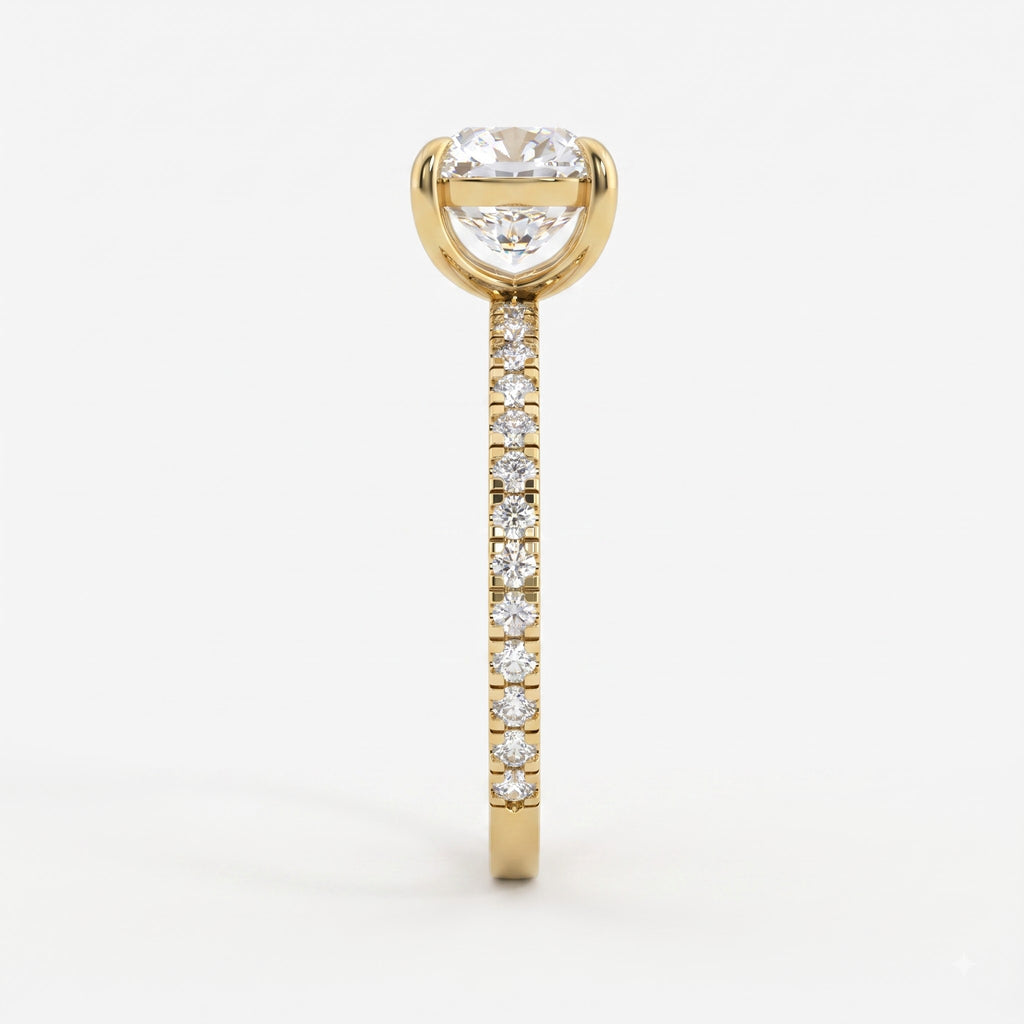 Modern Luxury Cushion Cut Lab Grown Diamond Engagement Ring