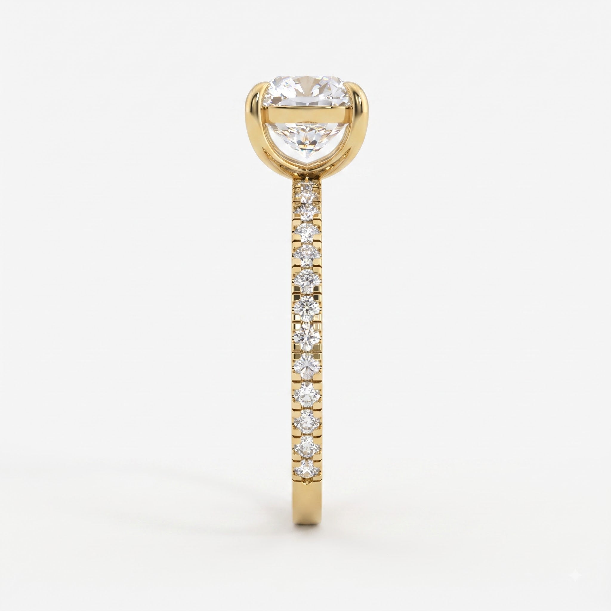 Modern Luxury Cushion Cut Lab Grown Diamond Engagement Ring