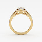 Élan Pear Diamond Sculptural Side Stone Ring