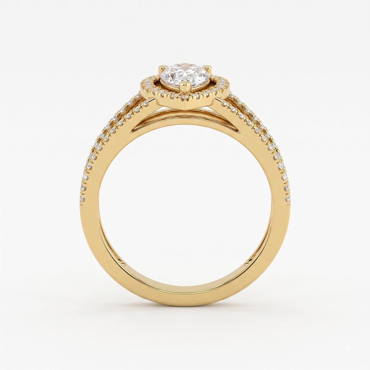 Élan Pear Diamond Sculptural Side Stone Ring