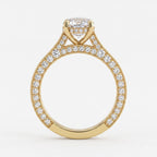 The Aurelia Royale Ornate Round Diamond Hidden Halo Ring