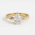 Seraphina Pear Diamond Crossover Side Stone Engagement Ring