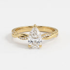 Seraphina Pear Diamond Crossover Side Stone Engagement Ring