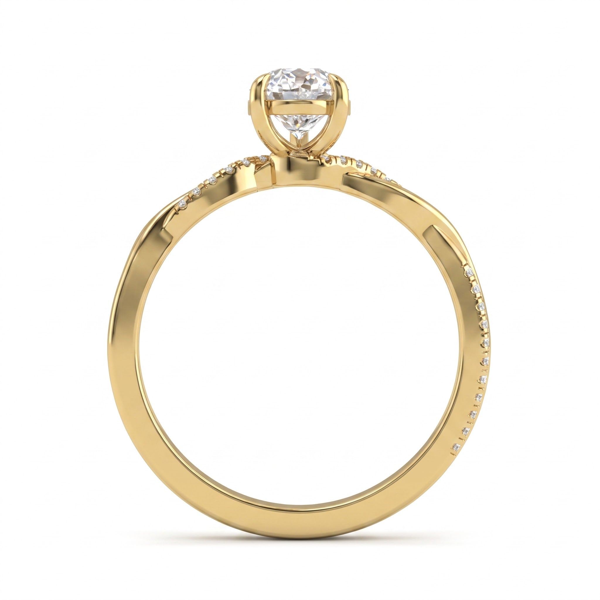 Seraphina Pear Diamond Crossover Side Stone Engagement Ring