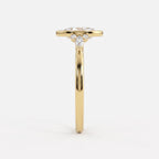 Elegant Oval Diamond Bezel Setting Side-Stone Ring